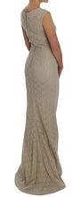 Beige Ricamo Cutout Cotton Sheath Dress Dolce & Gabbana