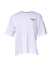 Dolce & Gabbana White Cotton Logo Print Crew Neck T-shirt