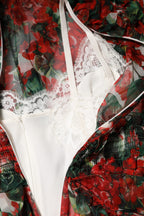 Dolce & Gabbana Multicolor Ruffle Floral Long Sleeves Dress