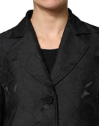 Dolce & Gabbana Black Single Breasted Trench Coat Jacket