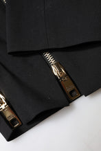 Dolce & Gabbana Black Wool High Waist Zipper Tapered Pants