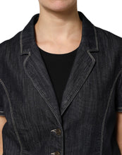 Escada Black Cotton Blend Denim Top Skirt Casual Set