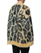 Dolce & Gabbana Multicolor Leopard Mohair Crew Neck Sweater