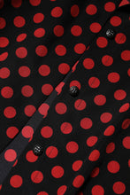 Dolce & Gabbana Black Red Polka Dot Silk Long Sleeves Top