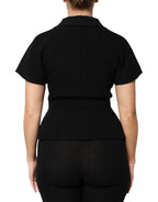 Dolce & Gabbana Black Wool Double Breasted Coat Jacket