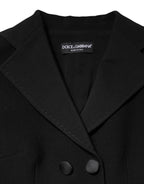 Dolce & Gabbana Black Wool Double Breasted Coat Jacket