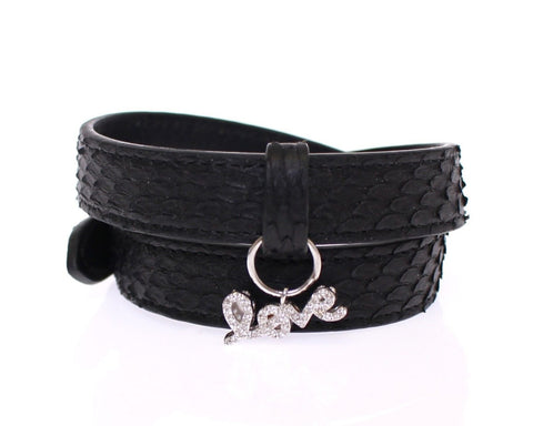 Snakeskin CZ LOVE 925 Silver Bracelet Nialaya