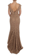 Pink Floral Lace Full Length Sheath Dress Dolce & Gabbana