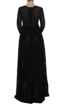 Black Ricamo Knitted Full Length Maxi Dress Dolce & Gabbana