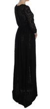 Black Ricamo Knitted Full Length Maxi Dress Dolce & Gabbana