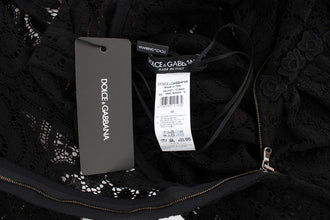 Black Ricamo Knitted Full Length Maxi Dress Dolce & Gabbana