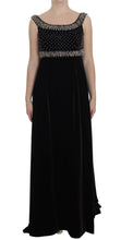 Brown Velvet Crystal Sheath Gown Dress Dolce & Gabbana