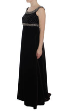Brown Velvet Crystal Sheath Gown Dress Dolce & Gabbana