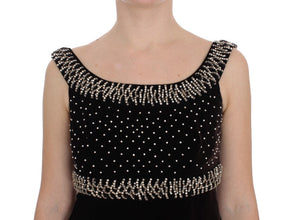 Brown Velvet Crystal Sheath Gown Dress Dolce & Gabbana