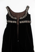 Brown Velvet Crystal Sheath Gown Dress Dolce & Gabbana