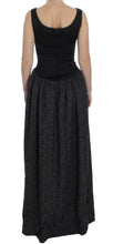 Black Gray Sheath Gown Full Length Dress Dolce & Gabbana