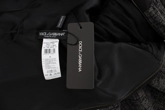 Black Gray Sheath Gown Full Length Dress Dolce & Gabbana