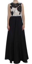 Black White Floral Silk Sheath Gown Dress Dolce & Gabbana