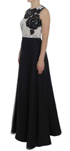 Black White Floral Silk Sheath Gown Dress Dolce & Gabbana