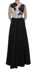 Black White Floral Silk Sheath Gown Dress Dolce & Gabbana