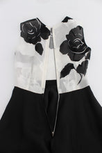 Black White Floral Silk Sheath Gown Dress Dolce & Gabbana