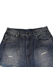 Dolce & Gabbana Blue Washed Tattered Cotton Men Jeans