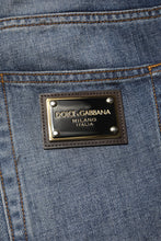 Dolce & Gabbana Blue Washed Tattered Cotton Men Jeans