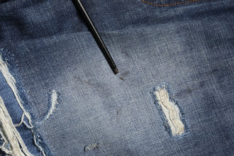 Dolce & Gabbana Blue Washed Tattered Cotton Men Jeans