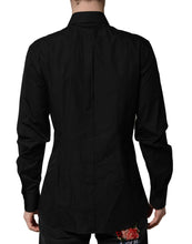 Dolce & Gabbana Black Crystal GOLD Formal Men Dress Shirt