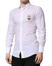Dolce & Gabbana White GOLD Crown Bee Men Dress Formal Shirt