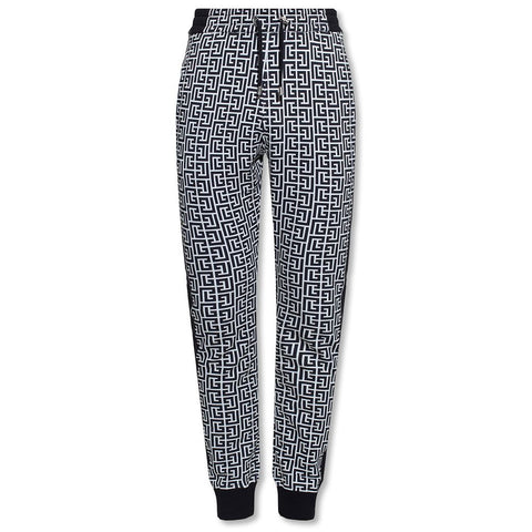 Balmain Black Cotton Men Sweatpant