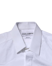 Dolce & Gabbana White Long Sleeves Dress GOLD Formal Shirt