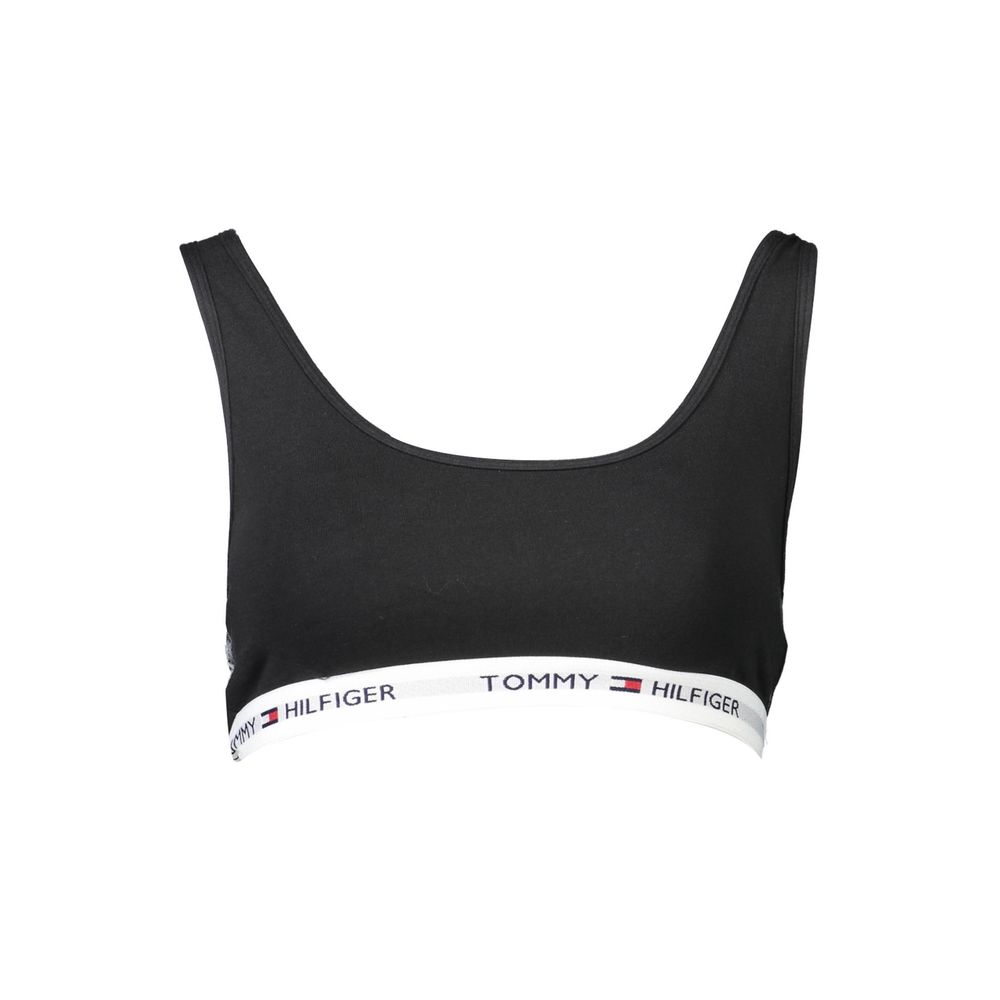 Black Cotton Women Sports Bra Tommy Hilfiger