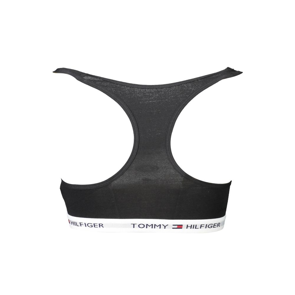 Black Cotton Women Sports Bra Tommy Hilfiger