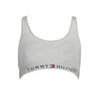 Gray Cotton Women Sports Bra Tommy Hilfiger