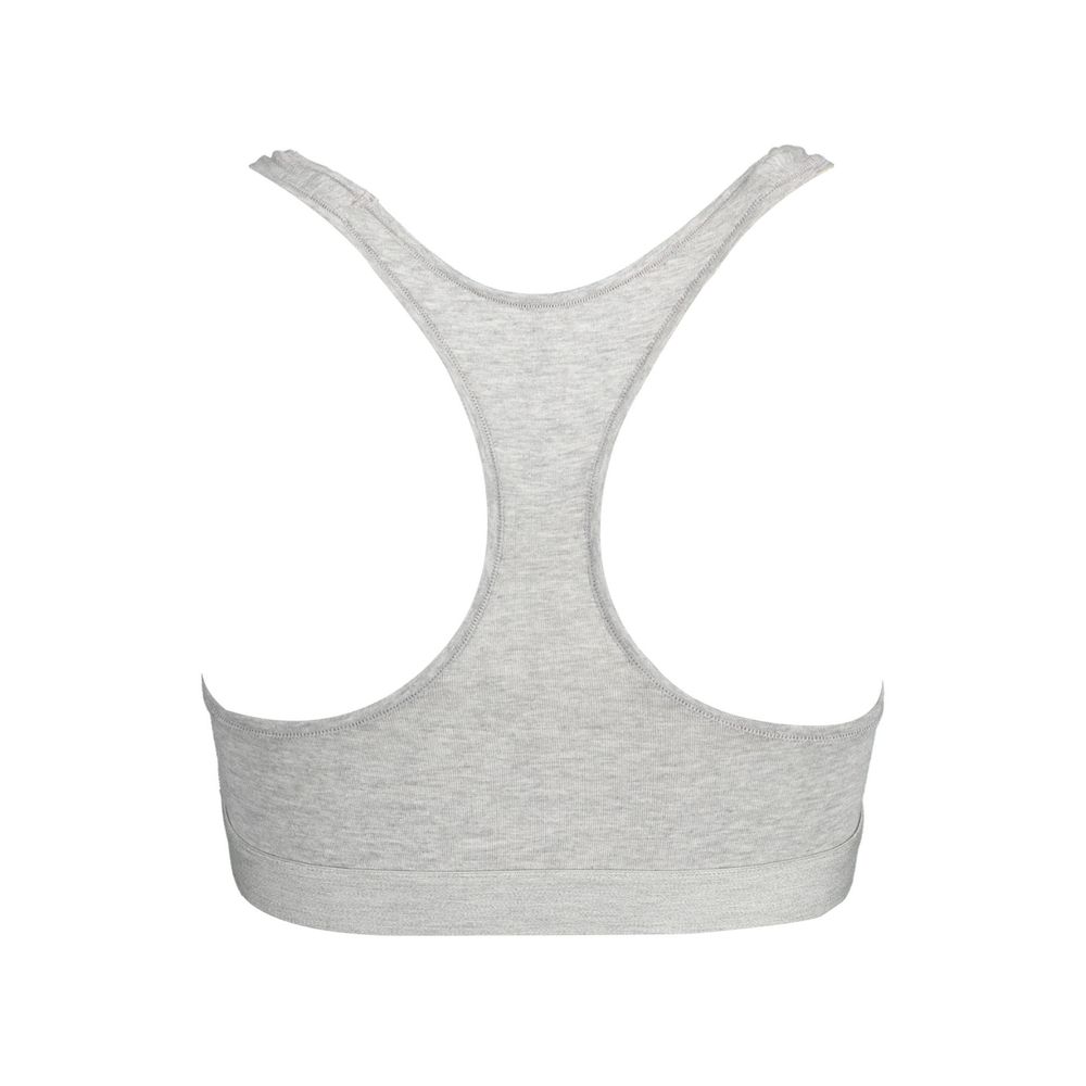 Gray Cotton Women Sports Bra Tommy Hilfiger