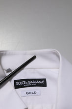 Dolce & Gabbana White GOLD Cotton Poplin Dress Formal Shirt