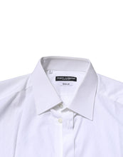 Dolce & Gabbana White GOLD Cotton Long Sleeves Men Formal Shirt