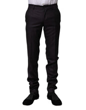 Dolce & Gabbana Black Wool Patterned Formal Pants