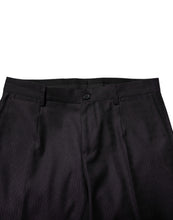 Dolce & Gabbana Black Wool Patterned Formal Pants
