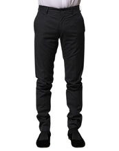 Dolce & Gabbana Gray Striped Cotton Formal Pants