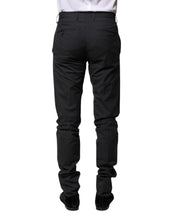 Dolce & Gabbana Gray Striped Cotton Formal Pants