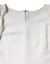 Dolce & Gabbana White Viscose Round Neck Short Sleeves Top