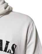 Dolce & Gabbana White Cotton DG ROYAL Print Hooded Sweater