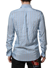 Dolce & Gabbana Blue Striped MARTINI Long Sleeve Dress Shirt