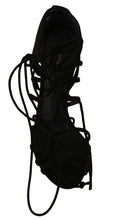 Black Suede Strap Stilettos Sandals Dolce & Gabbana