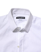 Dolce & Gabbana White Cotton GOLD Long Sleeve Men Dress Shirt