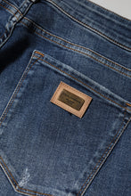 Dolce & Gabbana Blue Washed Cotton Low Waist Denim Jeans