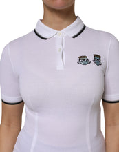 Dolce & Gabbana White Cotton Short Sleeves Collared Polo Top