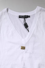 Dolce & Gabbana White Cotton Short Sleeve V-Neck Top T-shirt